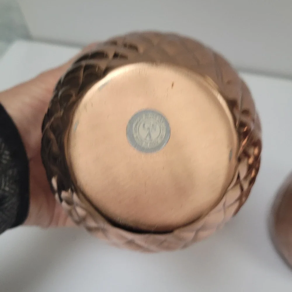 Godinger Pineapple Cups Set of 2 Vintage Tumblers Cocktail Gold